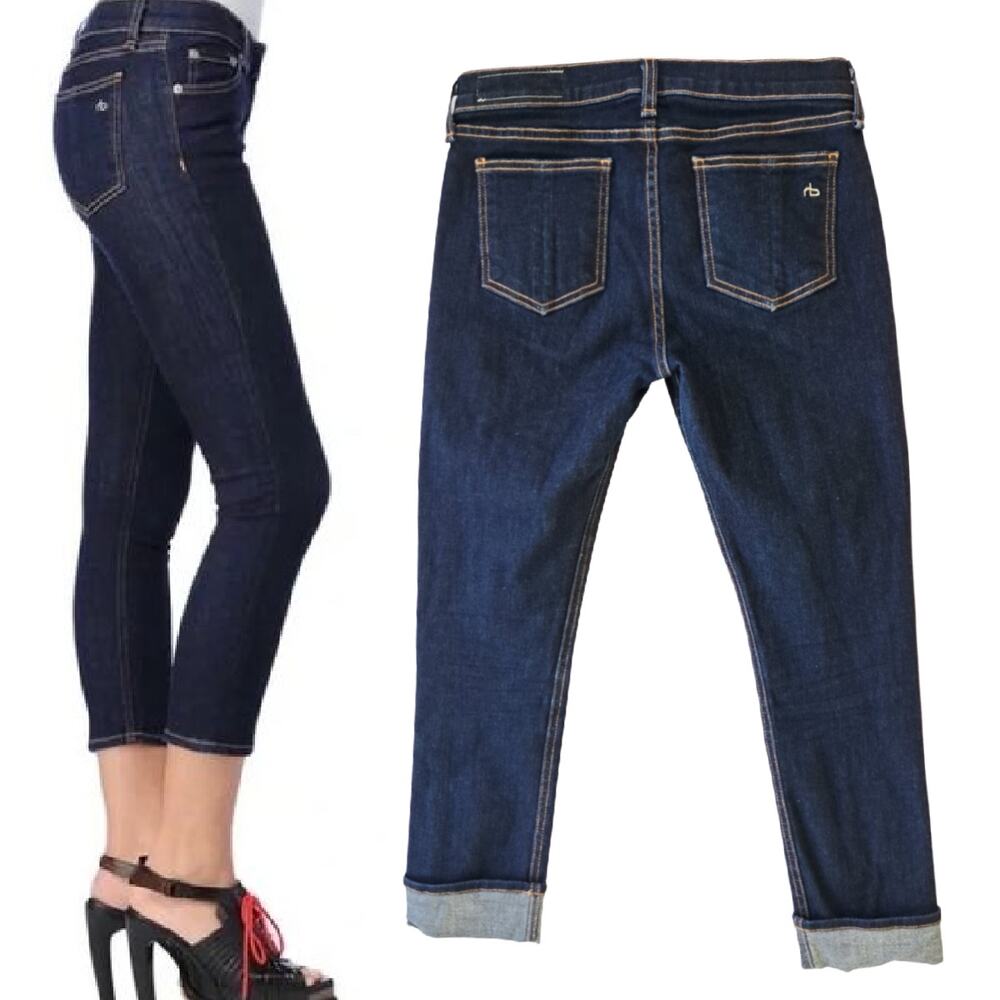 Rag & Bone Jeans Capri Cropped Skinny Jeans in Heritage Dark Wash size 27